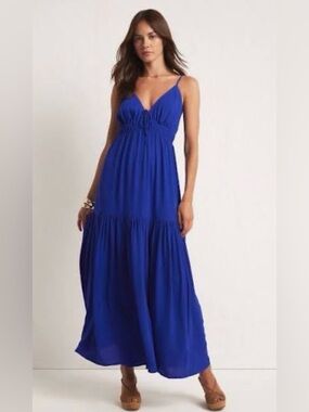 NEW Z SUPPLY lisbon maxi dress in palace blue M Medium
